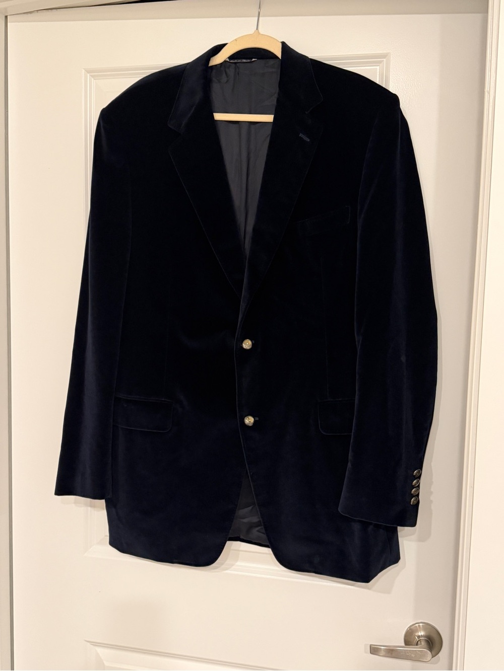 Canali Men’s Navy Velvet Blazer 46L US (56L EU) Made in Italy
